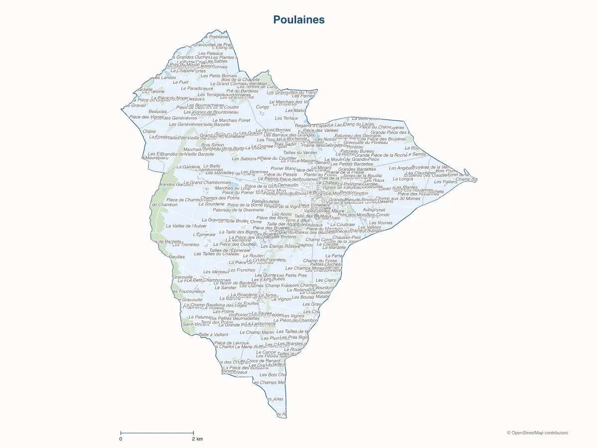 Carte de Poulaines à personnaliser