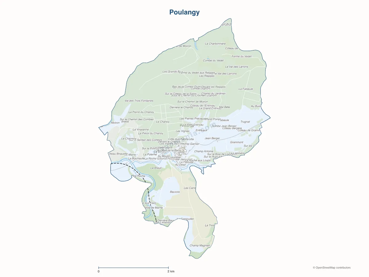 Carte de Poulangy à personnaliser