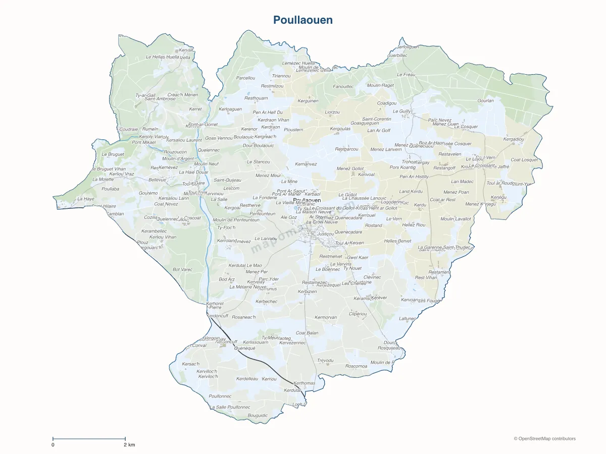 Carte de Poullaouen à personnaliser