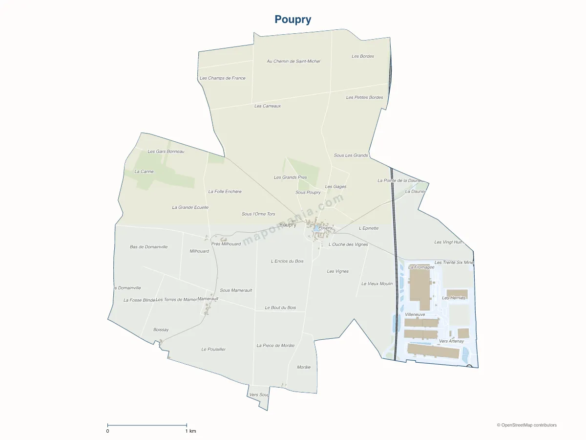 Carte de Poupry à personnaliser