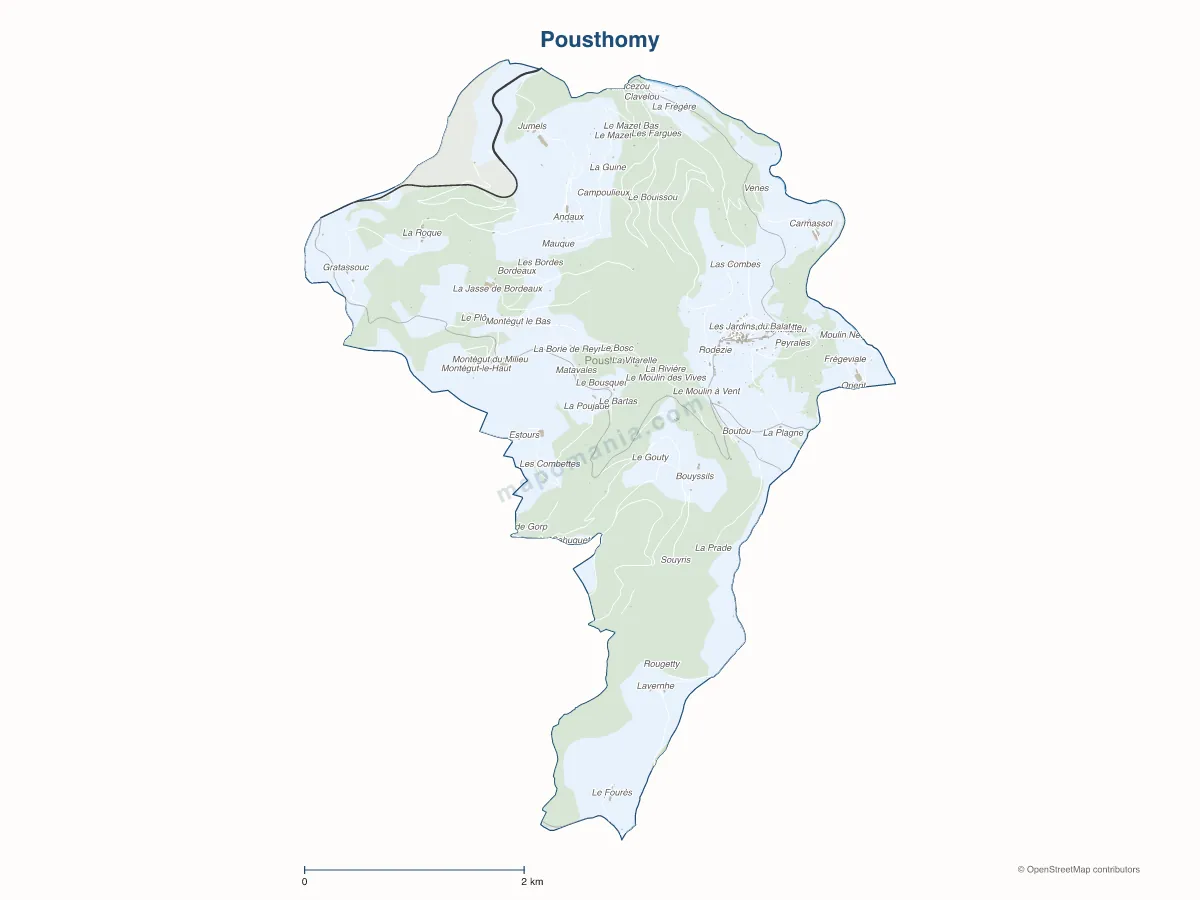 Carte de Pousthomy à personnaliser