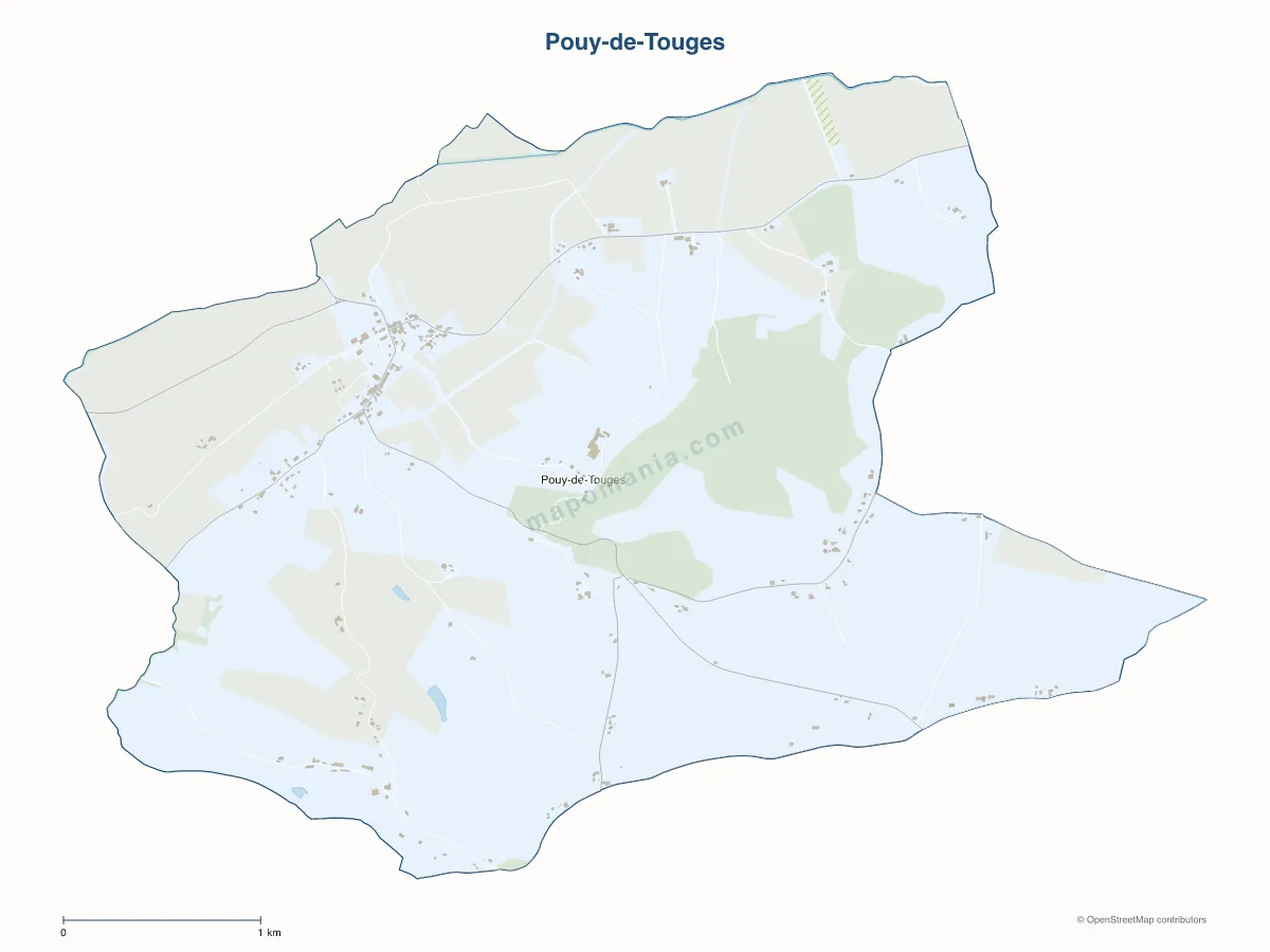 Carte de Pouy-de-Touges à personnaliser