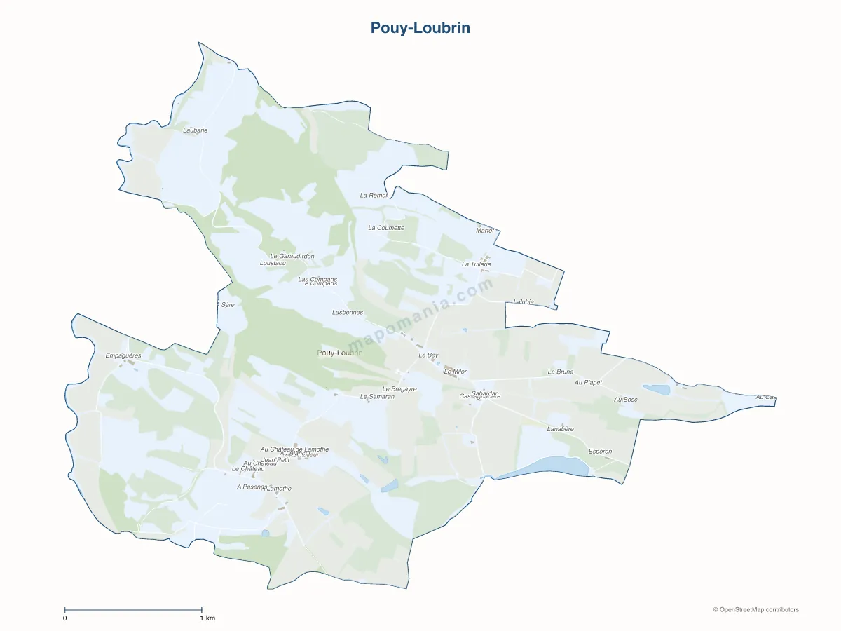 Carte de Pouy-Loubrin à personnaliser