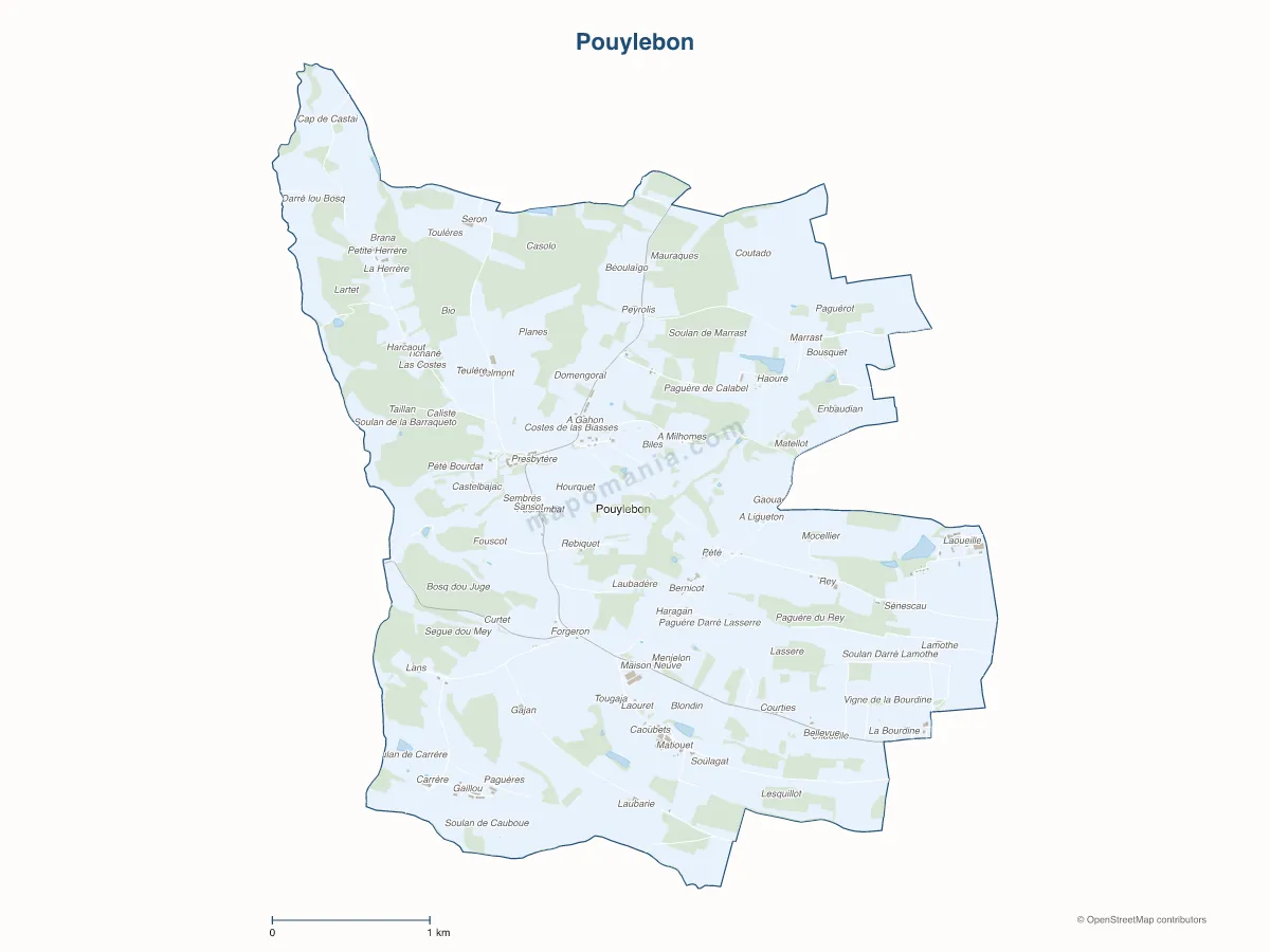 Carte de Pouylebon à personnaliser