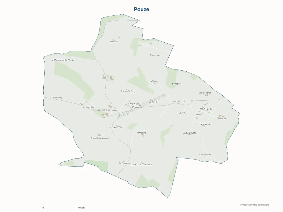 Carte de Pouze à personnaliser