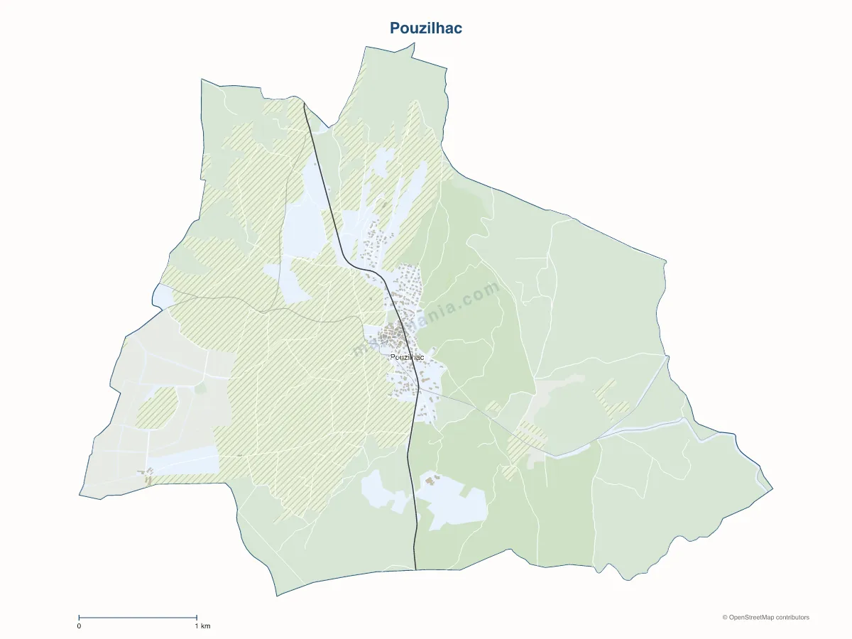 Carte de Pouzilhac à personnaliser
