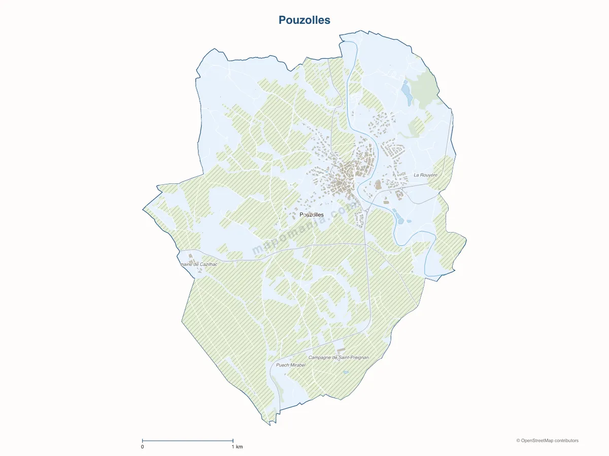 Carte de Pouzolles à personnaliser