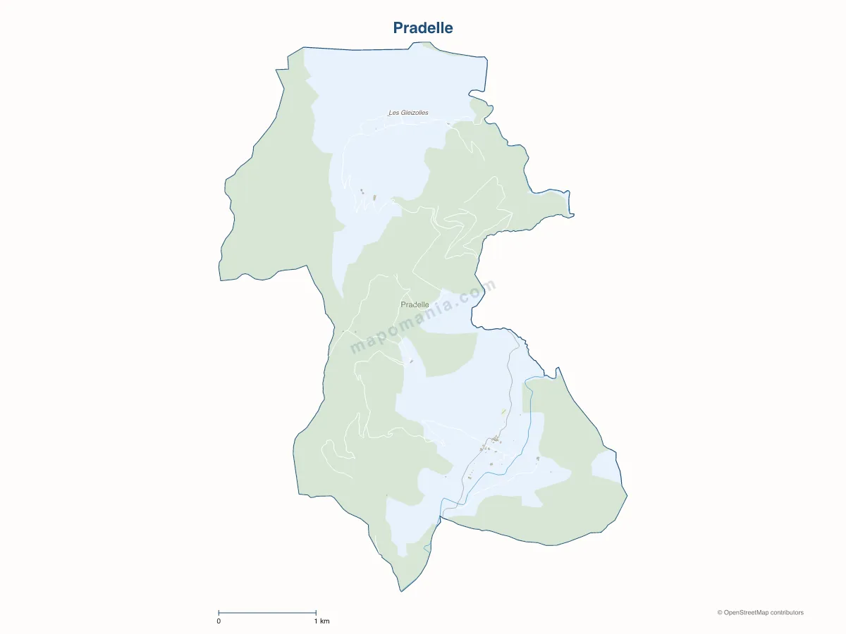 Carte de Pradelle à personnaliser