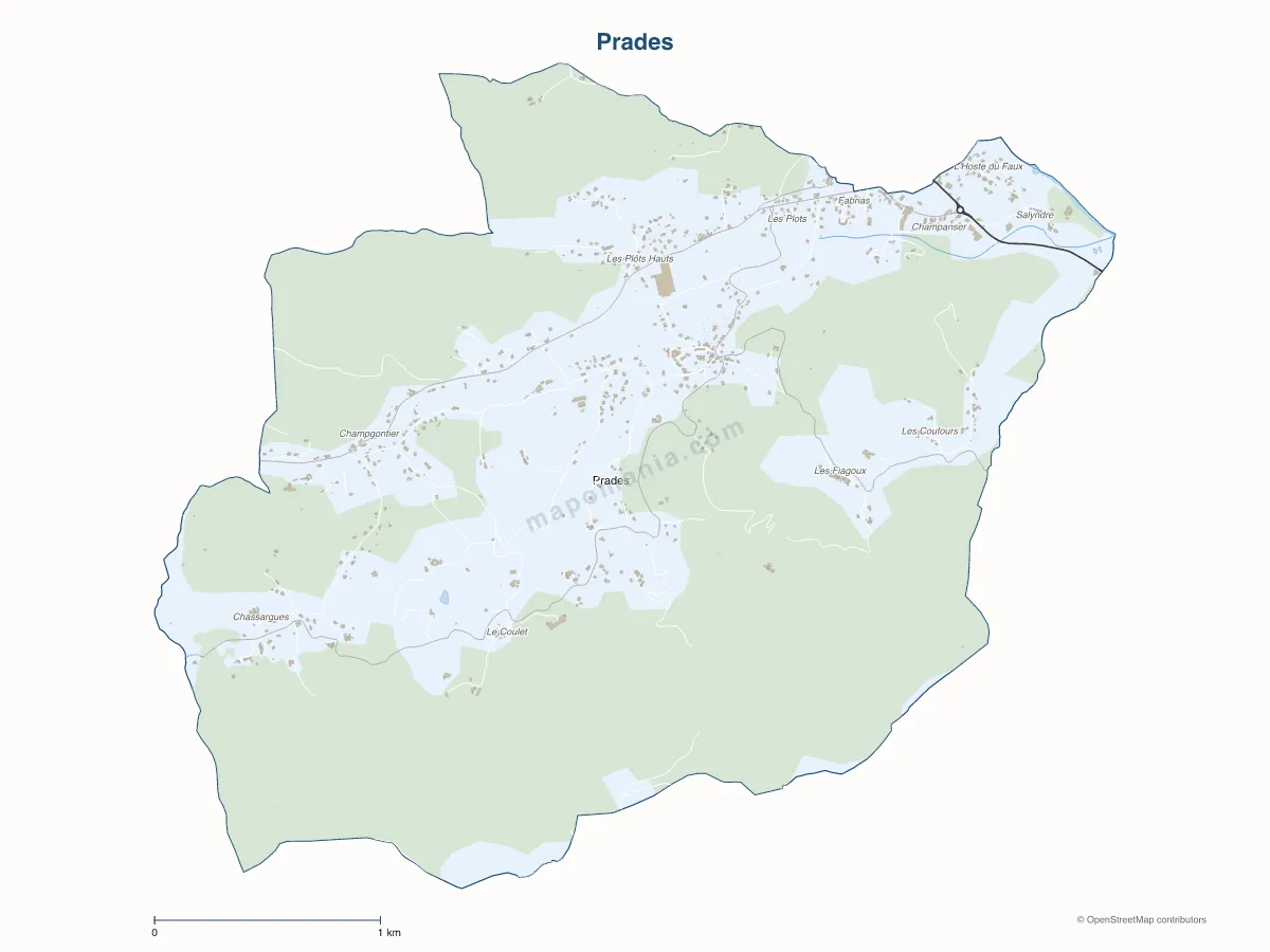 Carte de Prades à personnaliser