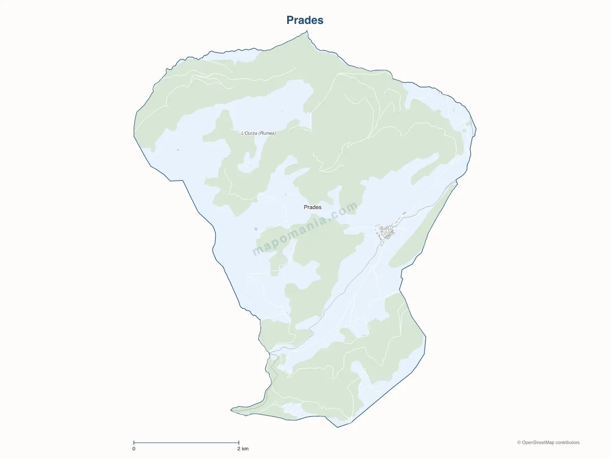 Carte de Prades à personnaliser