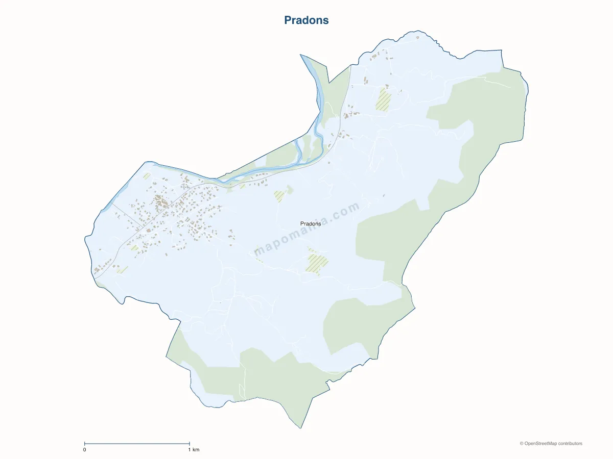 Carte de Pradons à personnaliser