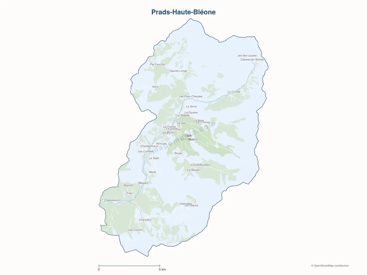 Carte de Prads-Haute-Bléone à personnaliser