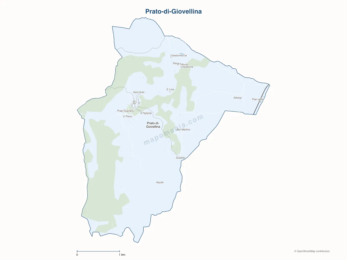 Carte de Prato-di-Giovellina à personnaliser