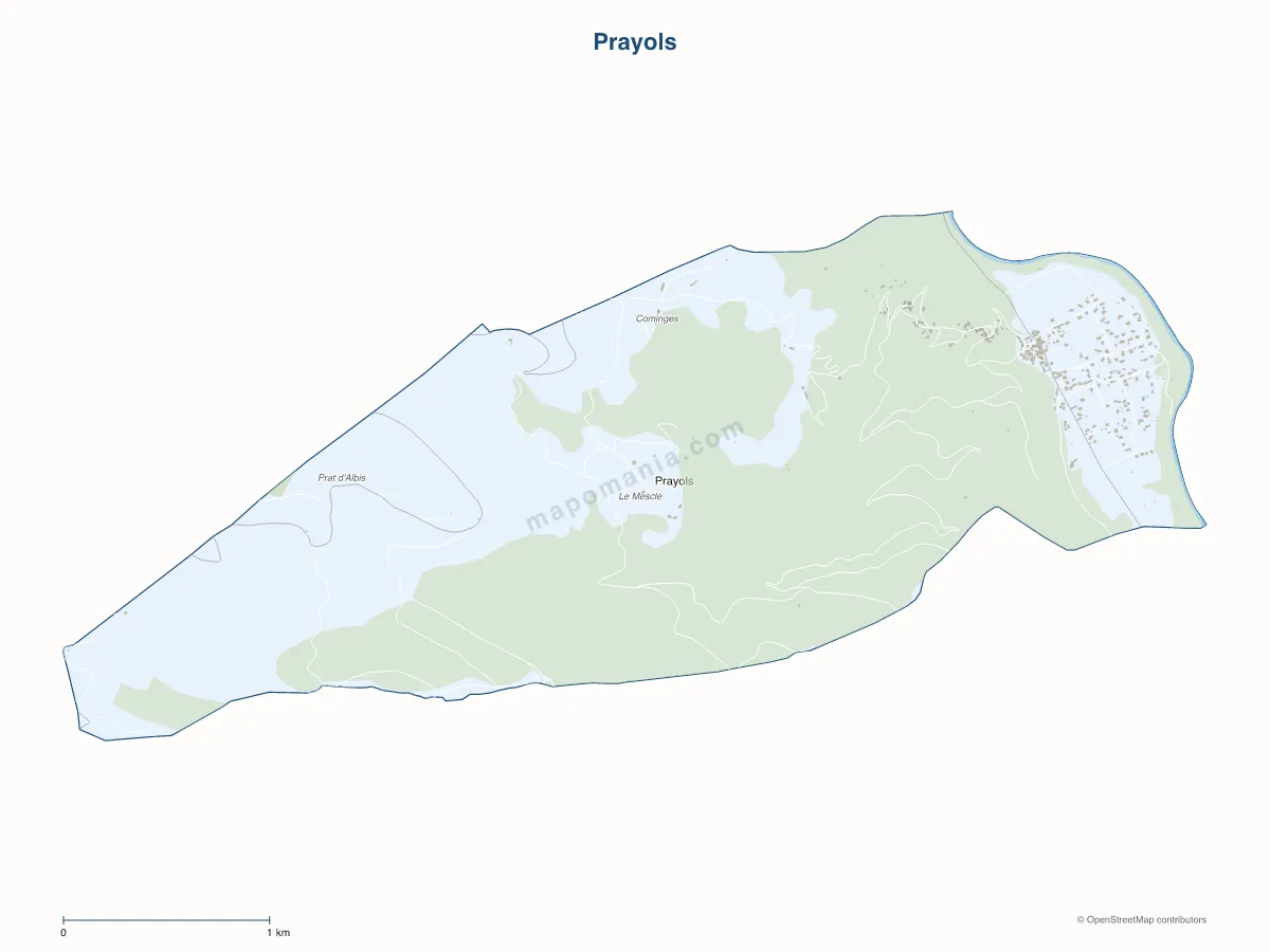Carte de Prayols à personnaliser