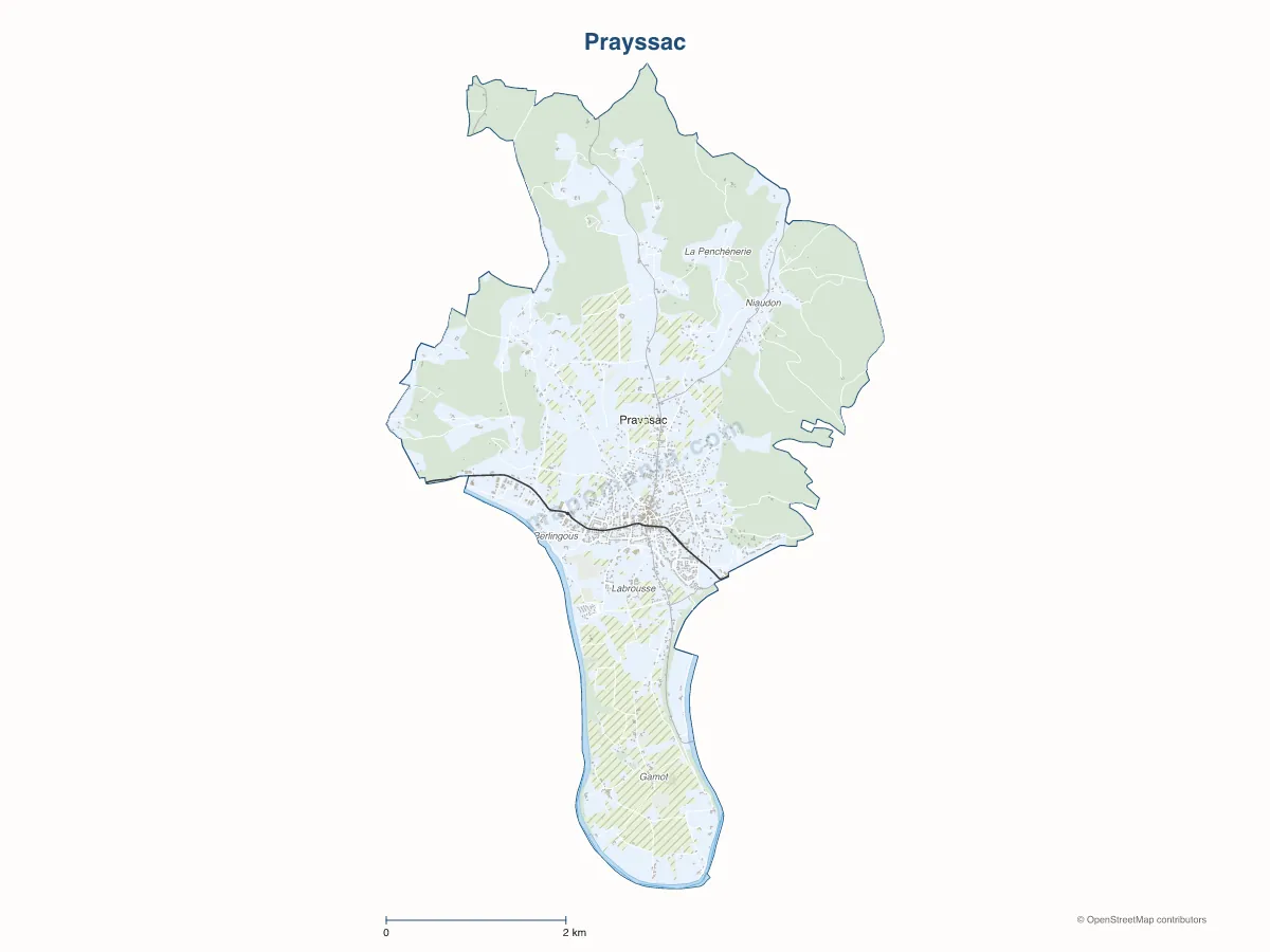 Carte de Prayssac à personnaliser