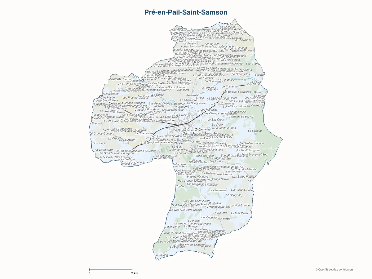 Carte de Pré-en-Pail-Saint-Samson à personnaliser