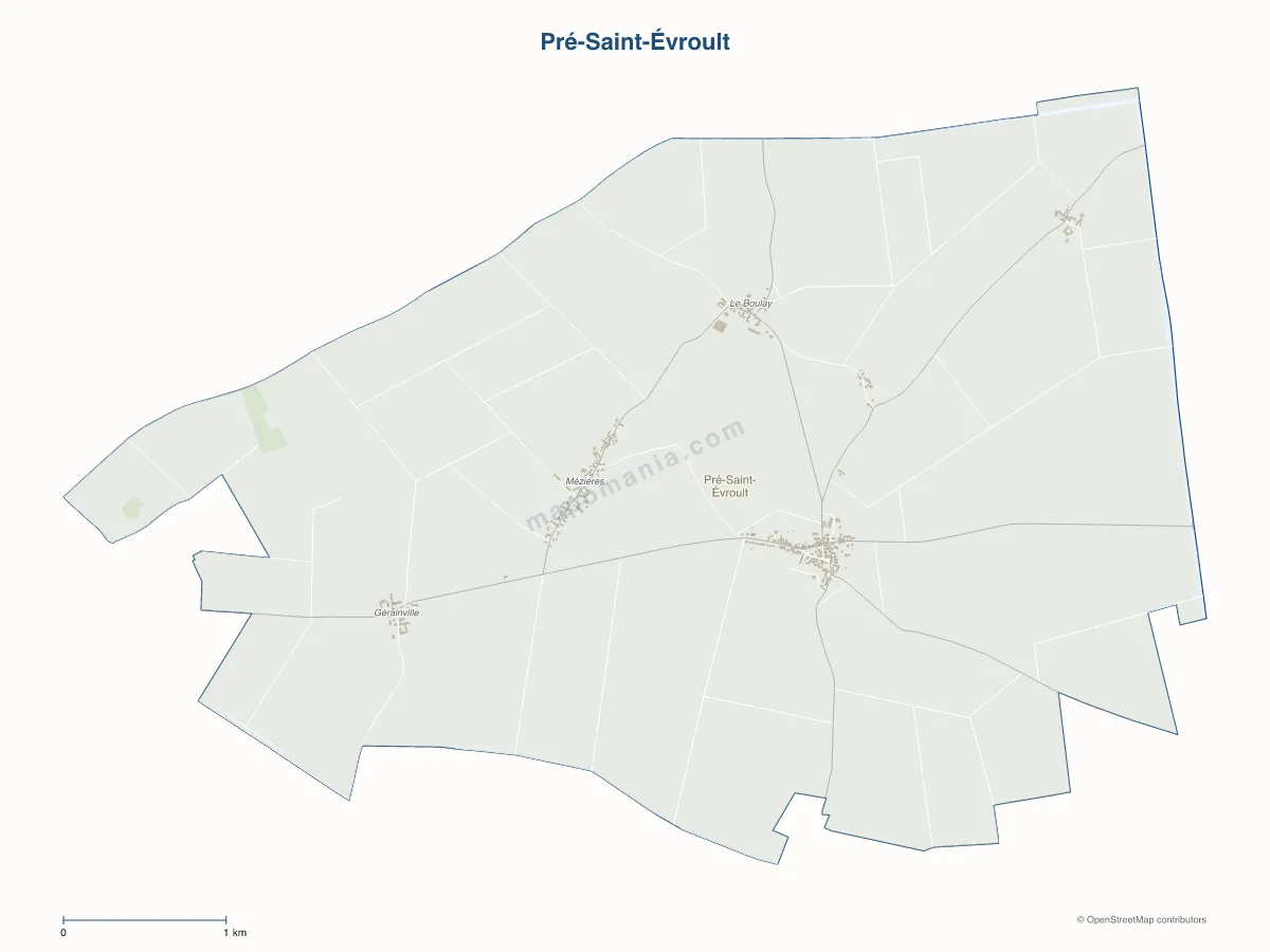 Carte de Pré-Saint-Évroult à personnaliser