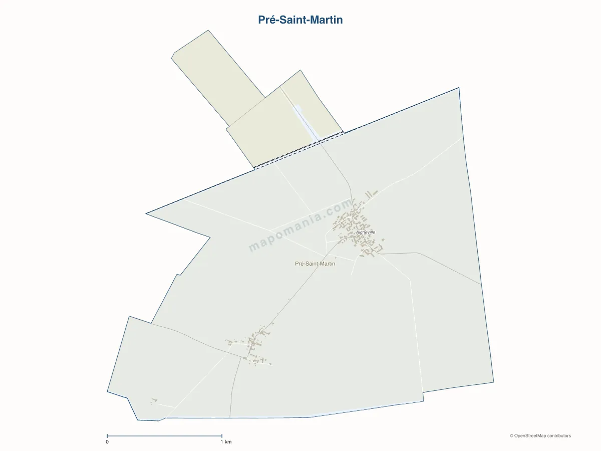 Carte de Pré-Saint-Martin à personnaliser