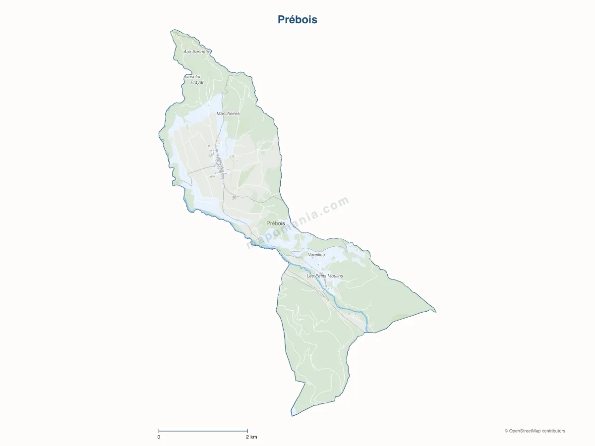 Carte de Prébois à personnaliser