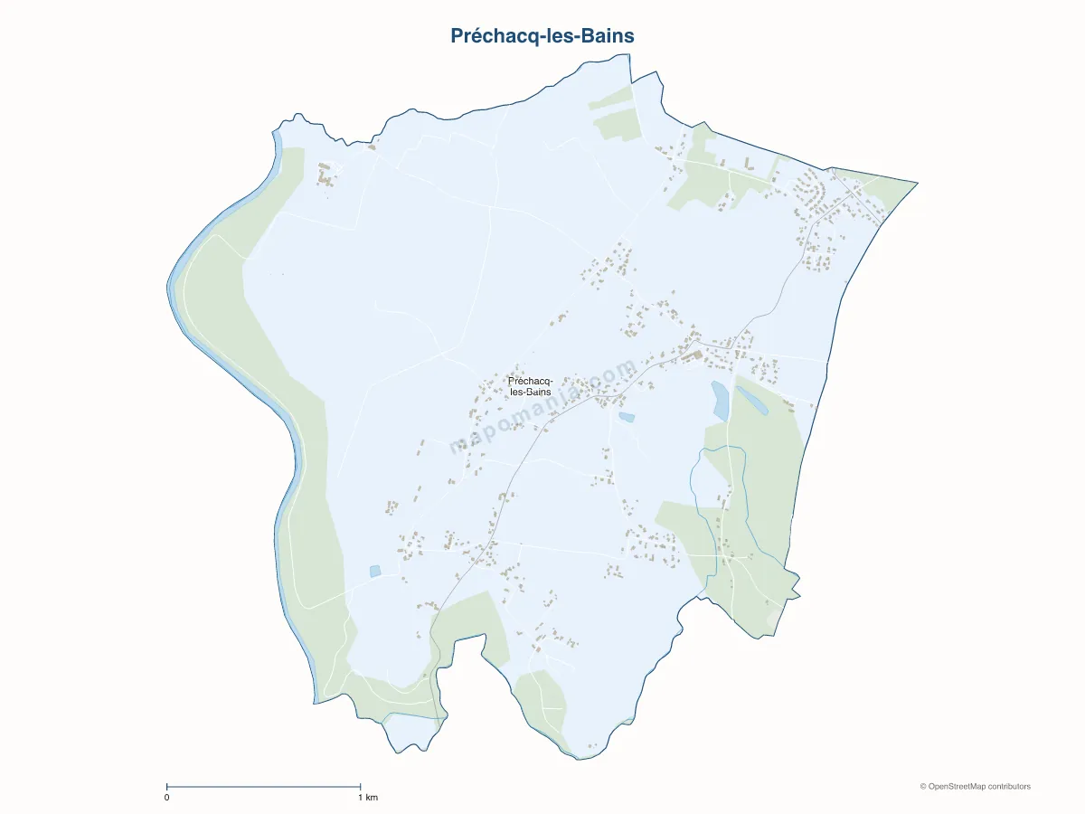Carte de Préchacq-les-Bains à personnaliser