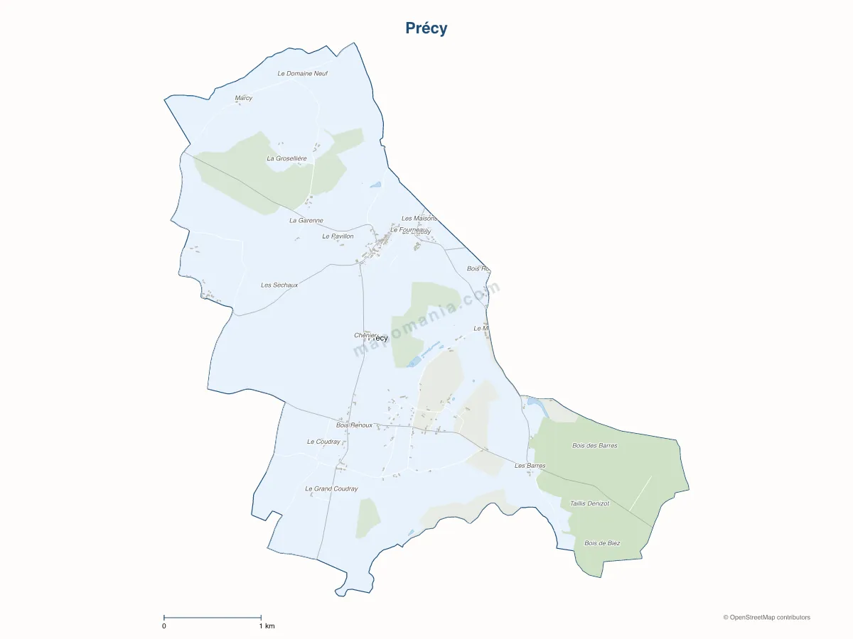 Carte de Précy à personnaliser
