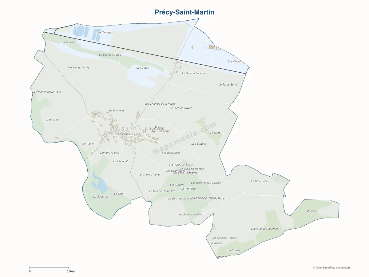 Carte de Précy-Saint-Martin à personnaliser