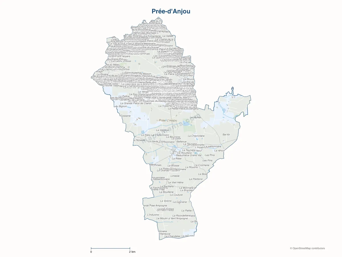 Carte de Prée-d'Anjou à personnaliser