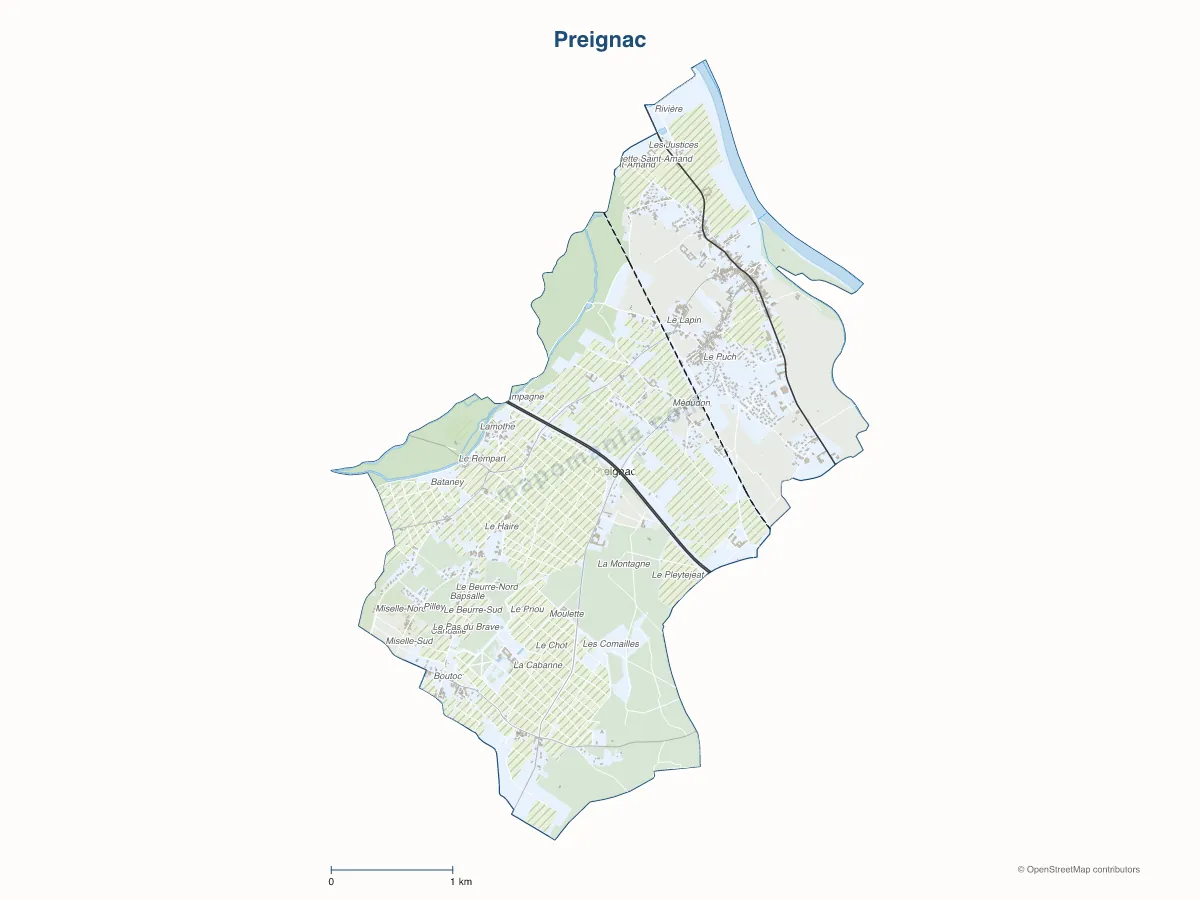 Carte de Preignac à personnaliser