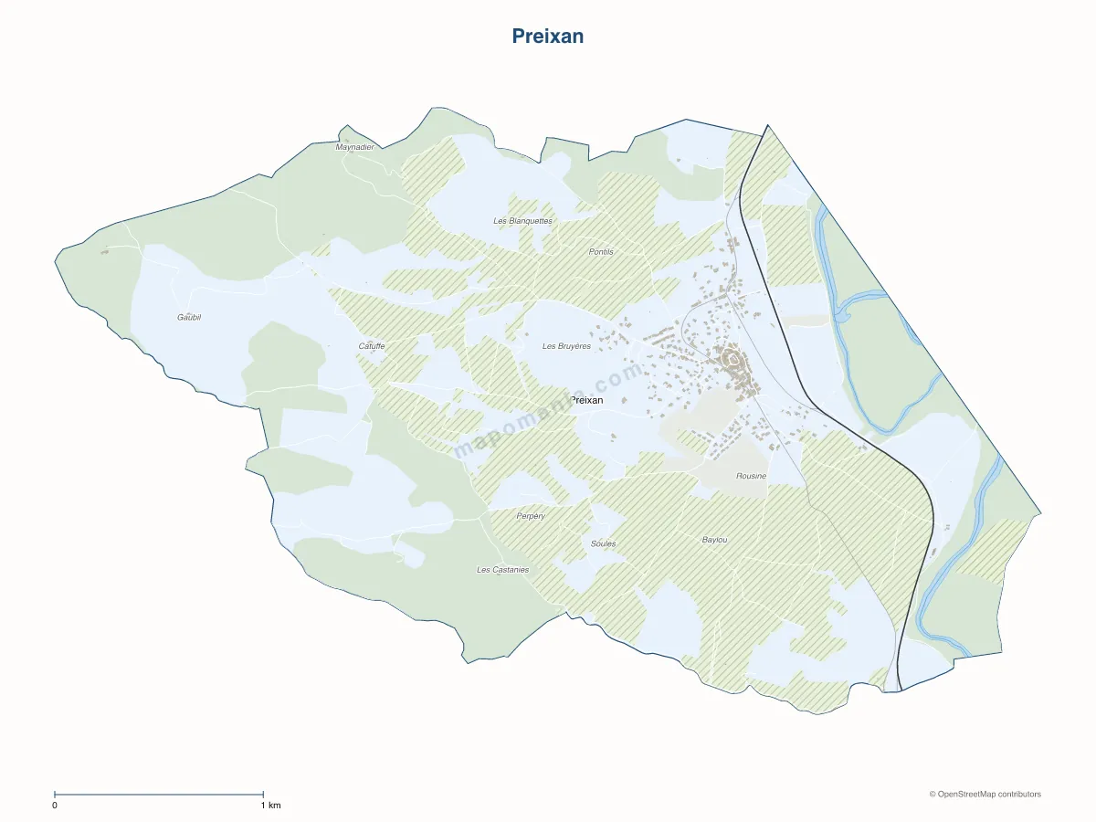 Carte de Preixan à personnaliser