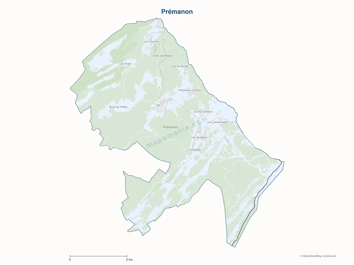 Carte de Prémanon à personnaliser