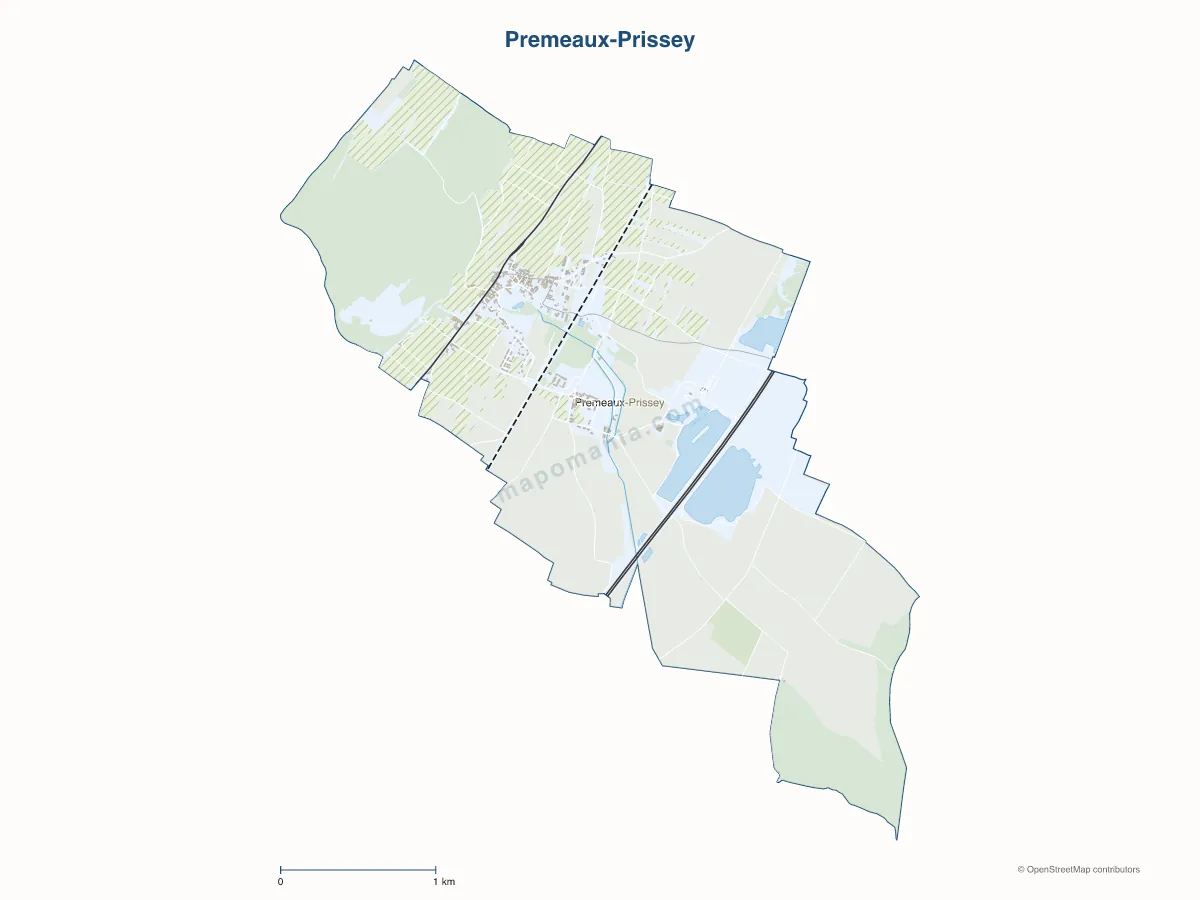 Carte de Premeaux-Prissey à personnaliser
