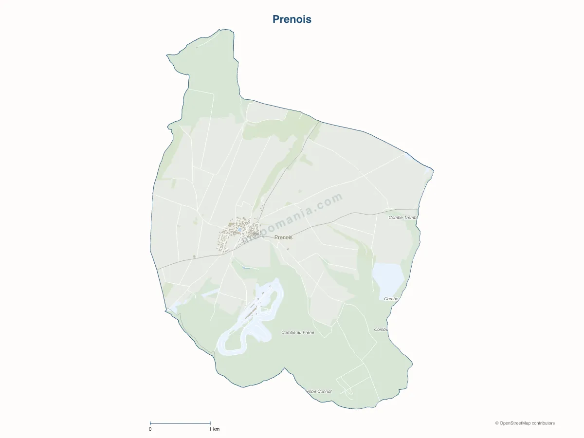 Carte de Prenois à personnaliser