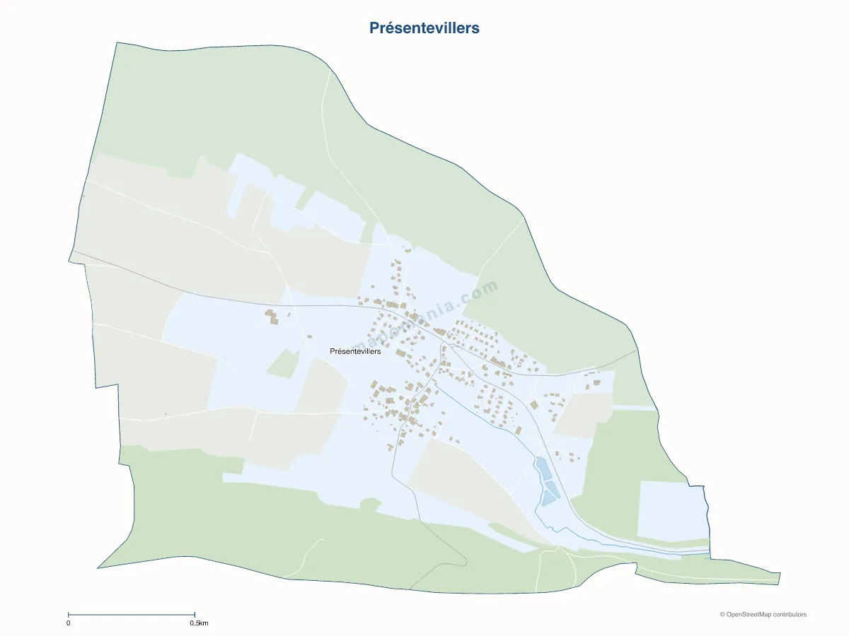 Carte de Présentevillers à personnaliser