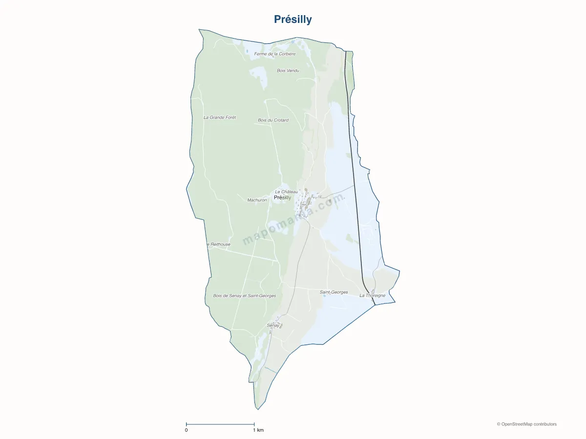 Carte de Présilly à personnaliser