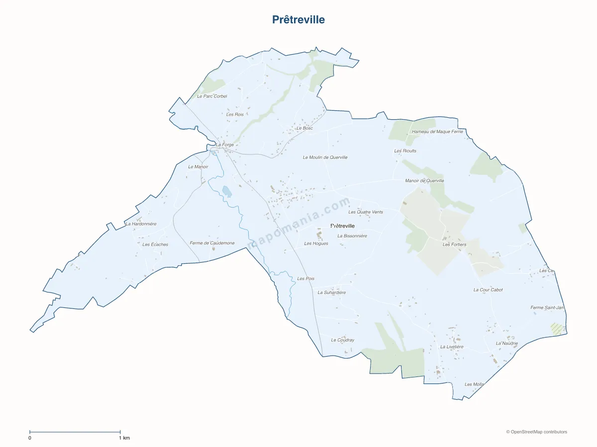 Carte de Prêtreville à personnaliser