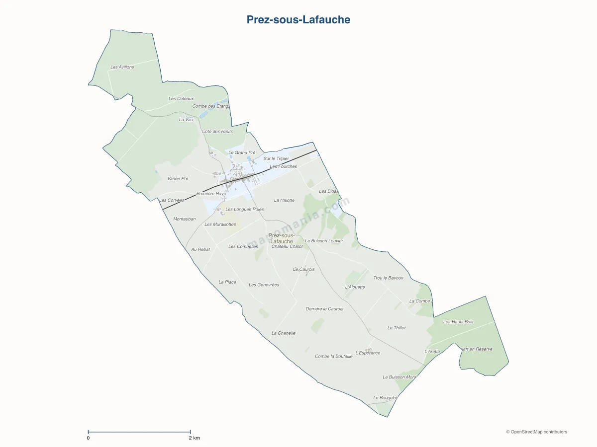 Carte de Prez-sous-Lafauche à personnaliser