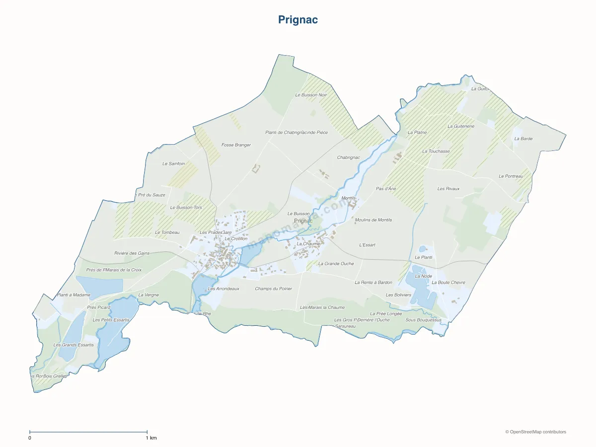 Carte de Prignac à personnaliser