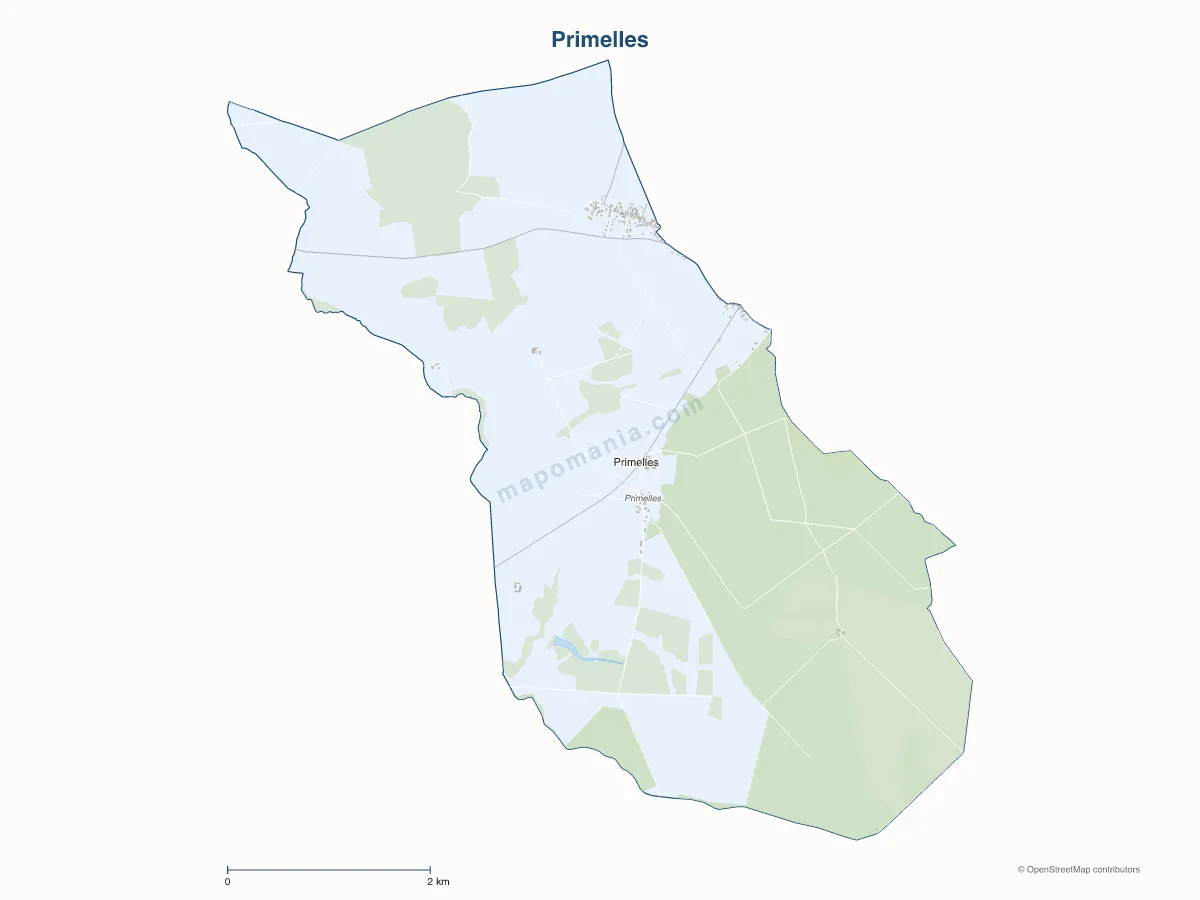 Carte de Primelles à personnaliser