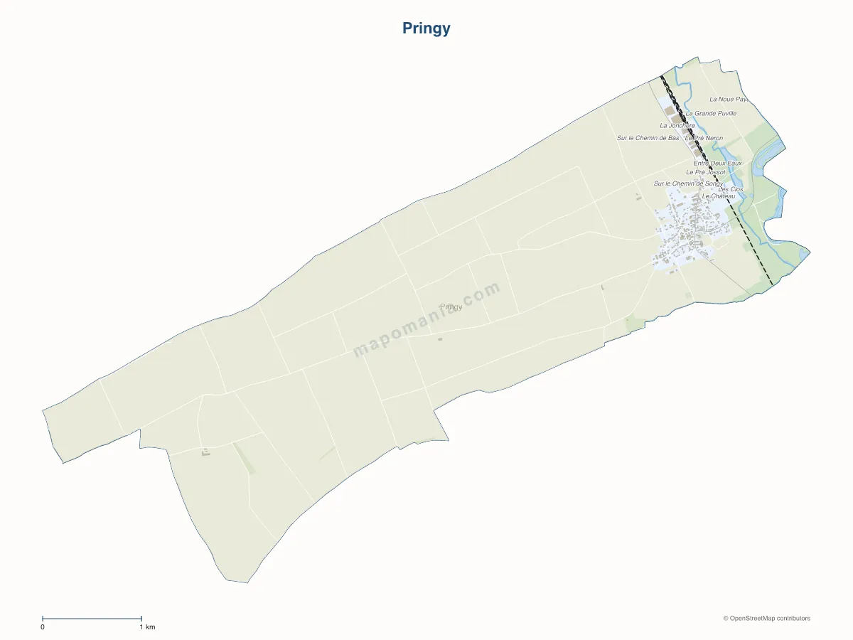 Carte de Pringy à personnaliser