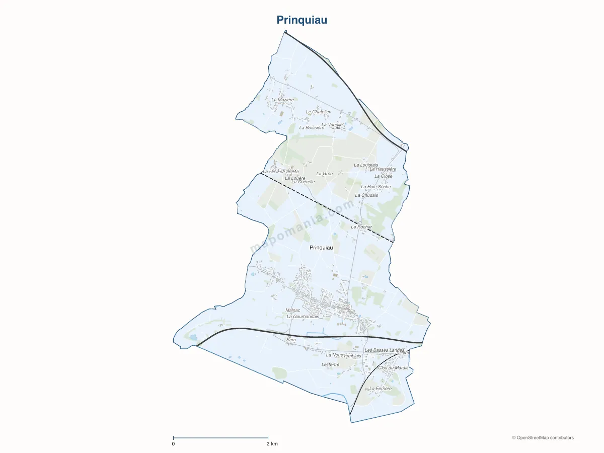 Carte de Prinquiau à personnaliser
