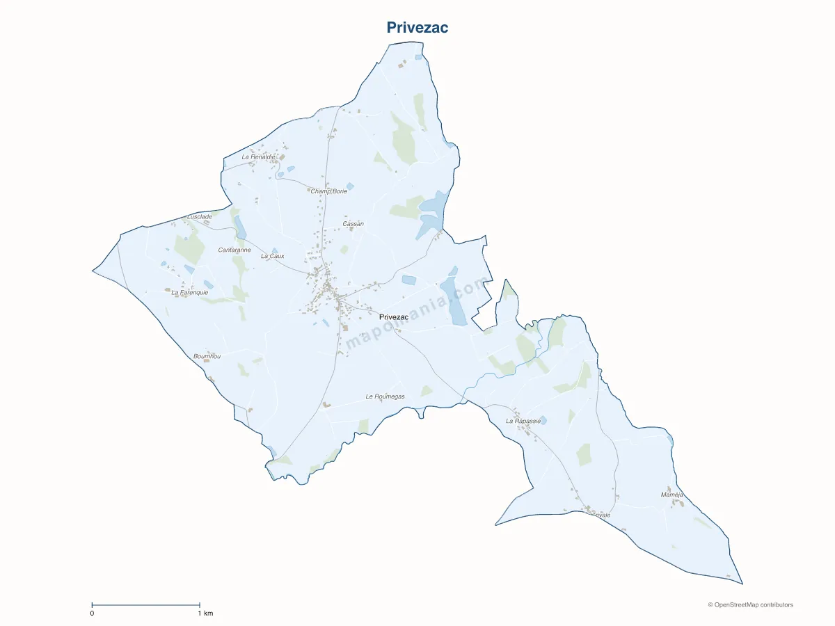 Carte de Privezac à personnaliser