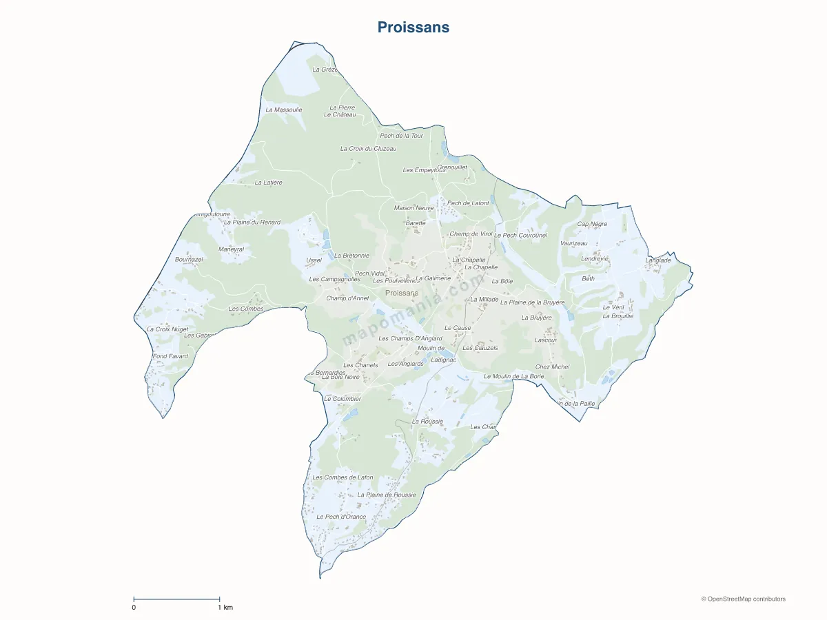 Carte de Proissans à personnaliser