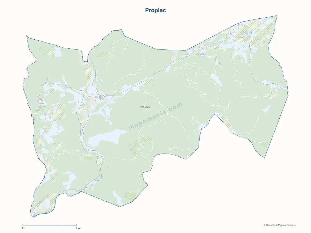 Carte de Propiac à personnaliser