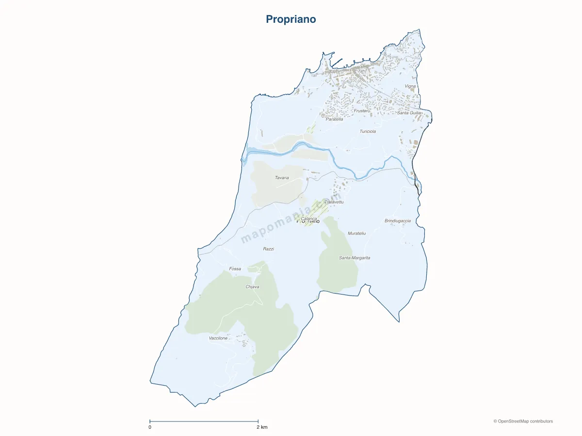 Carte de Propriano à personnaliser