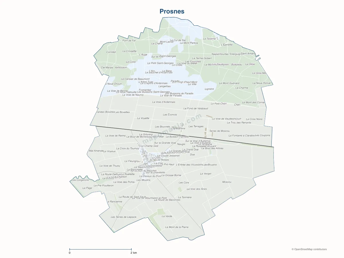 Carte de Prosnes à personnaliser
