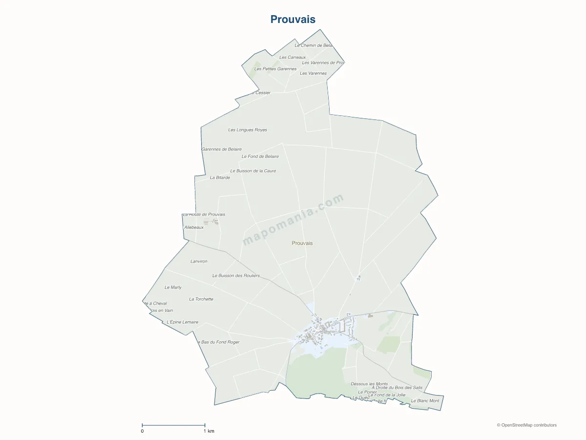 Carte de Prouvais à personnaliser