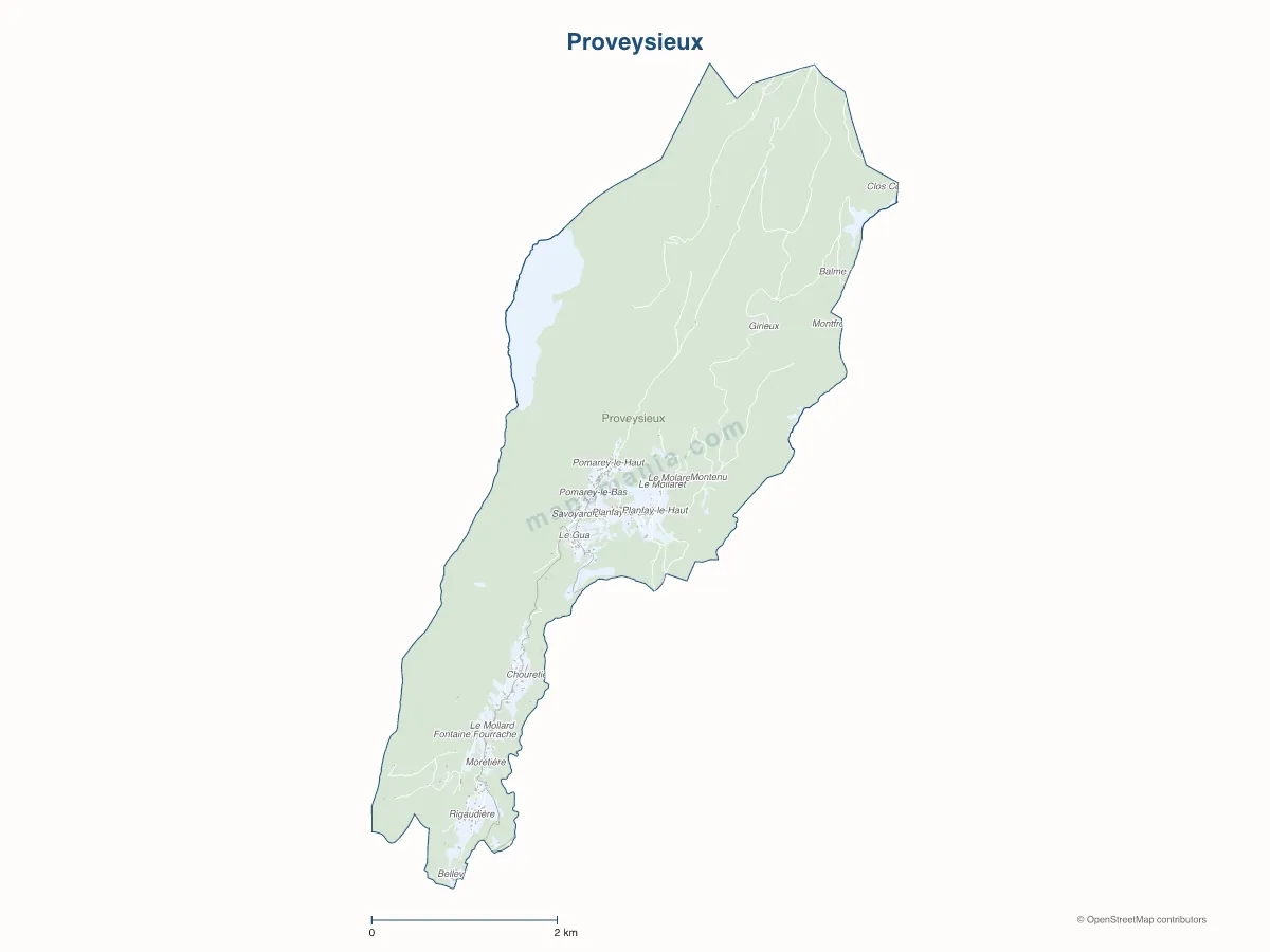 Carte de Proveysieux à personnaliser