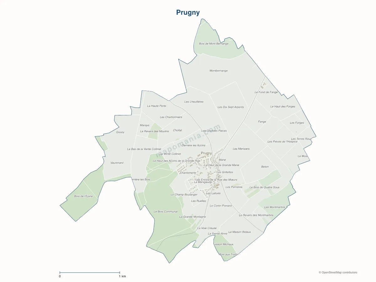 Carte de Prugny à personnaliser