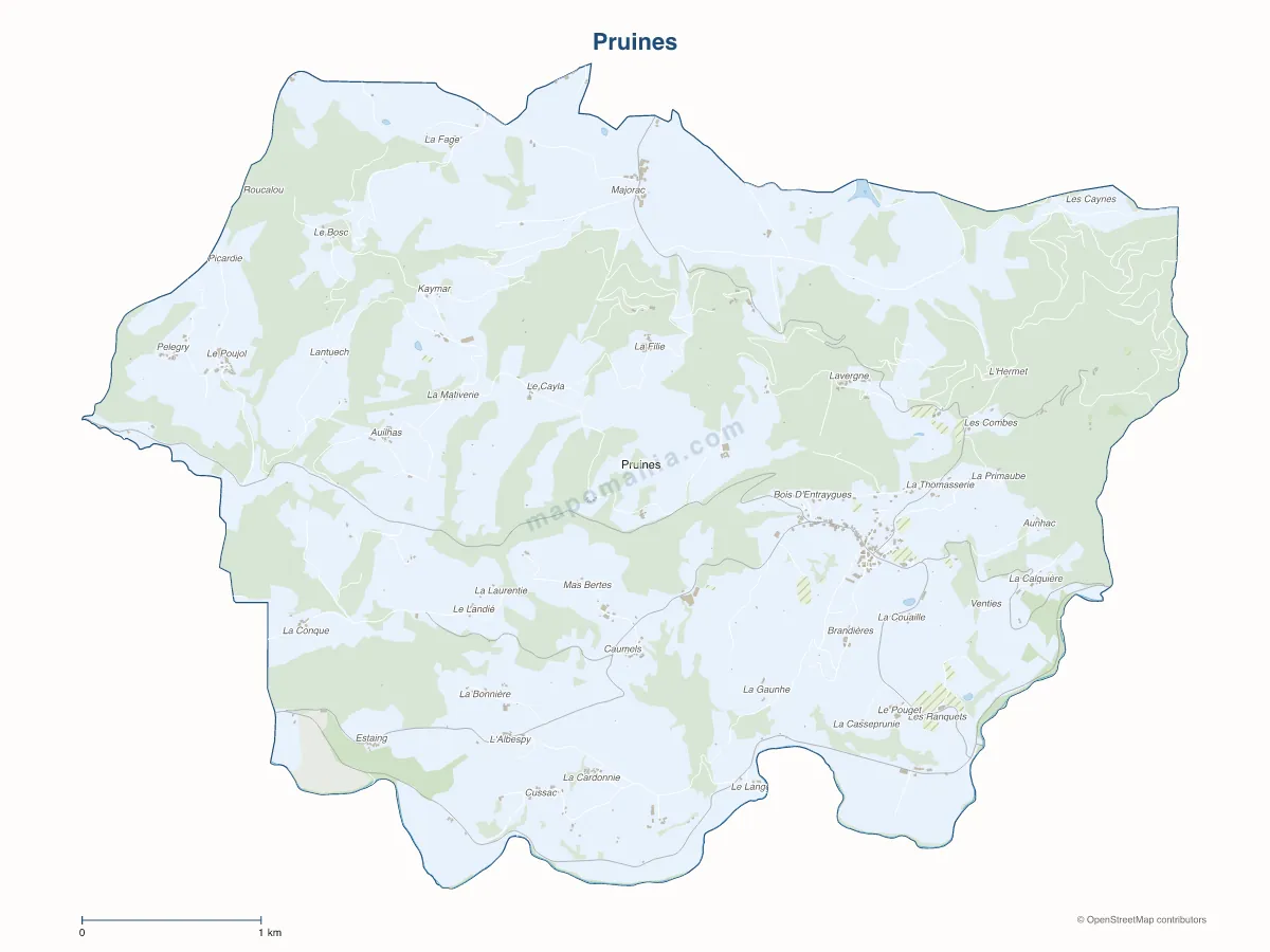 Carte de Pruines à personnaliser
