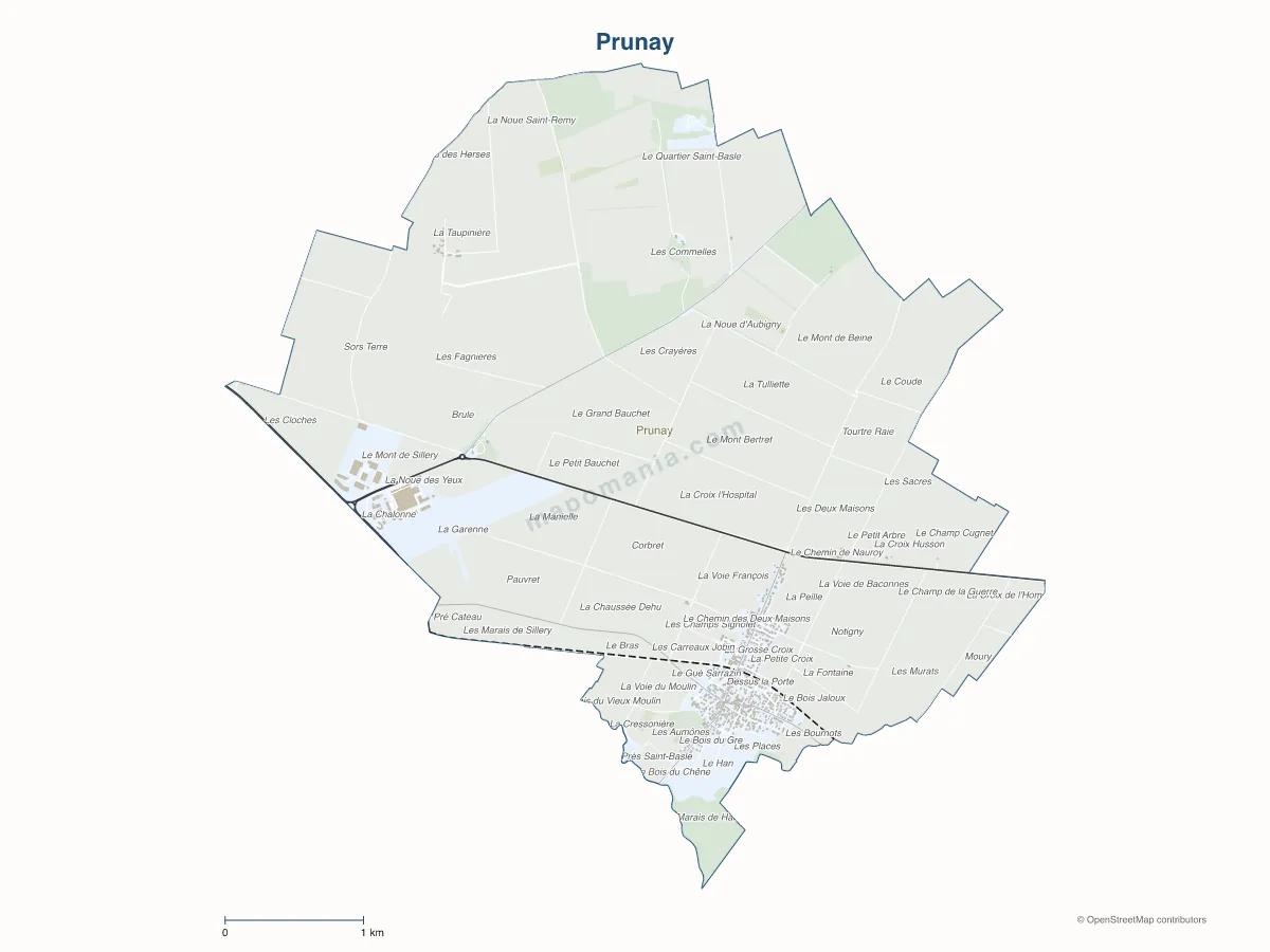 Carte de Prunay à personnaliser